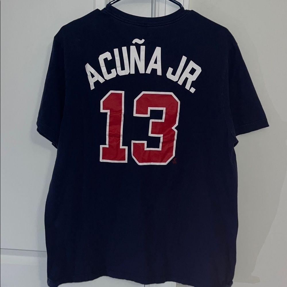 Ronald Acuna Jr. Atlanta Braves Nike Jersey Style baseball t ⚾️shirt L